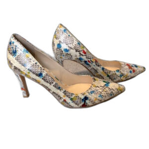 Andrew Kayla Mulit-Colored Snake Skin Heels